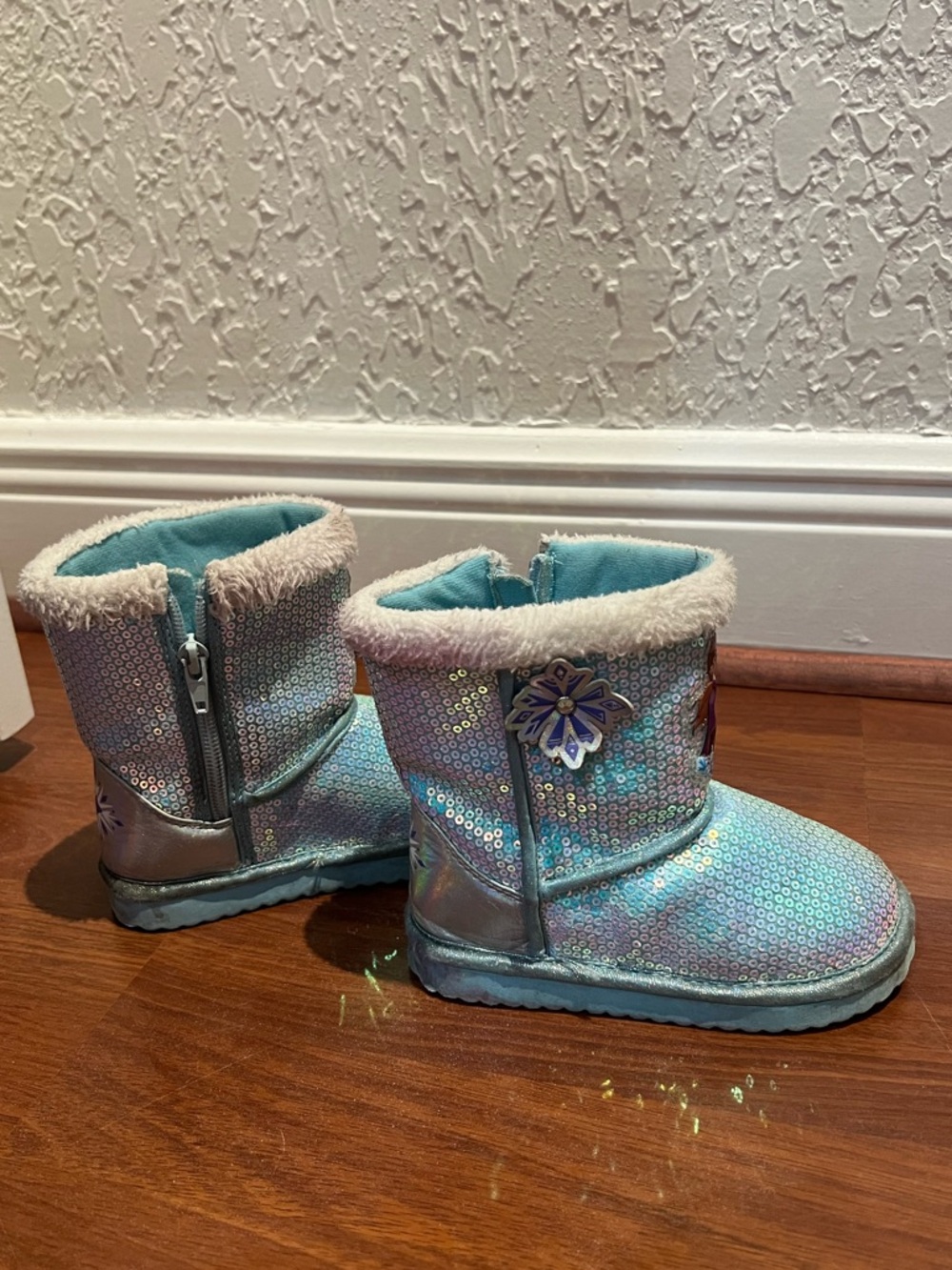 Disney Frozen Light Blue Sequin Girls Boots